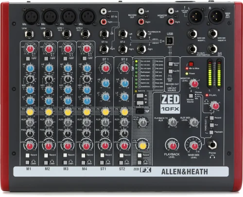 Allen and Heath ZED-10FX 10-channel Mixer with USB - Image 2