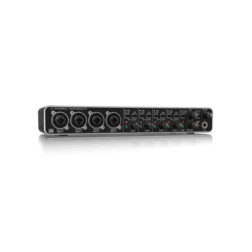 The Behringer U-PHORIA UMC404HD Audio Interface with MIDAS Mic provides up to 192 kHz resolution for even the most demanding applications in music.