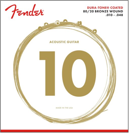 Fender Dura-Tone Coated Acoustic Guitar Strings – (10-48)