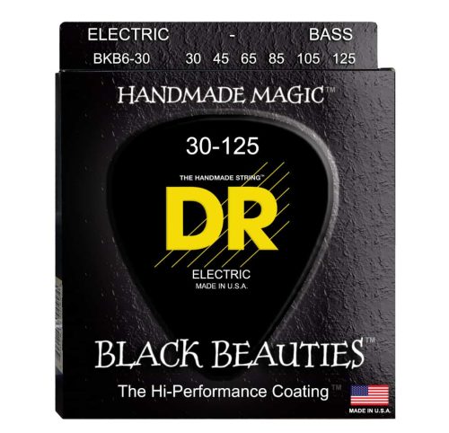 DR Strings Black Beauties 6-String Bass Strings 30-125