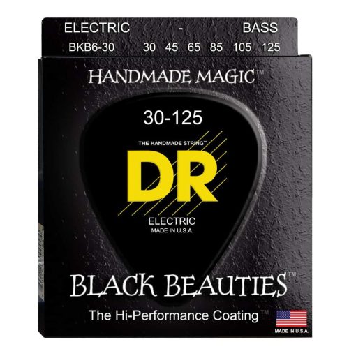 DR Strings Black Beauties 6-String Bass Strings 30-125