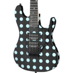 Kramer Nightswan Electric Guitar - Ebony with Blue Dots