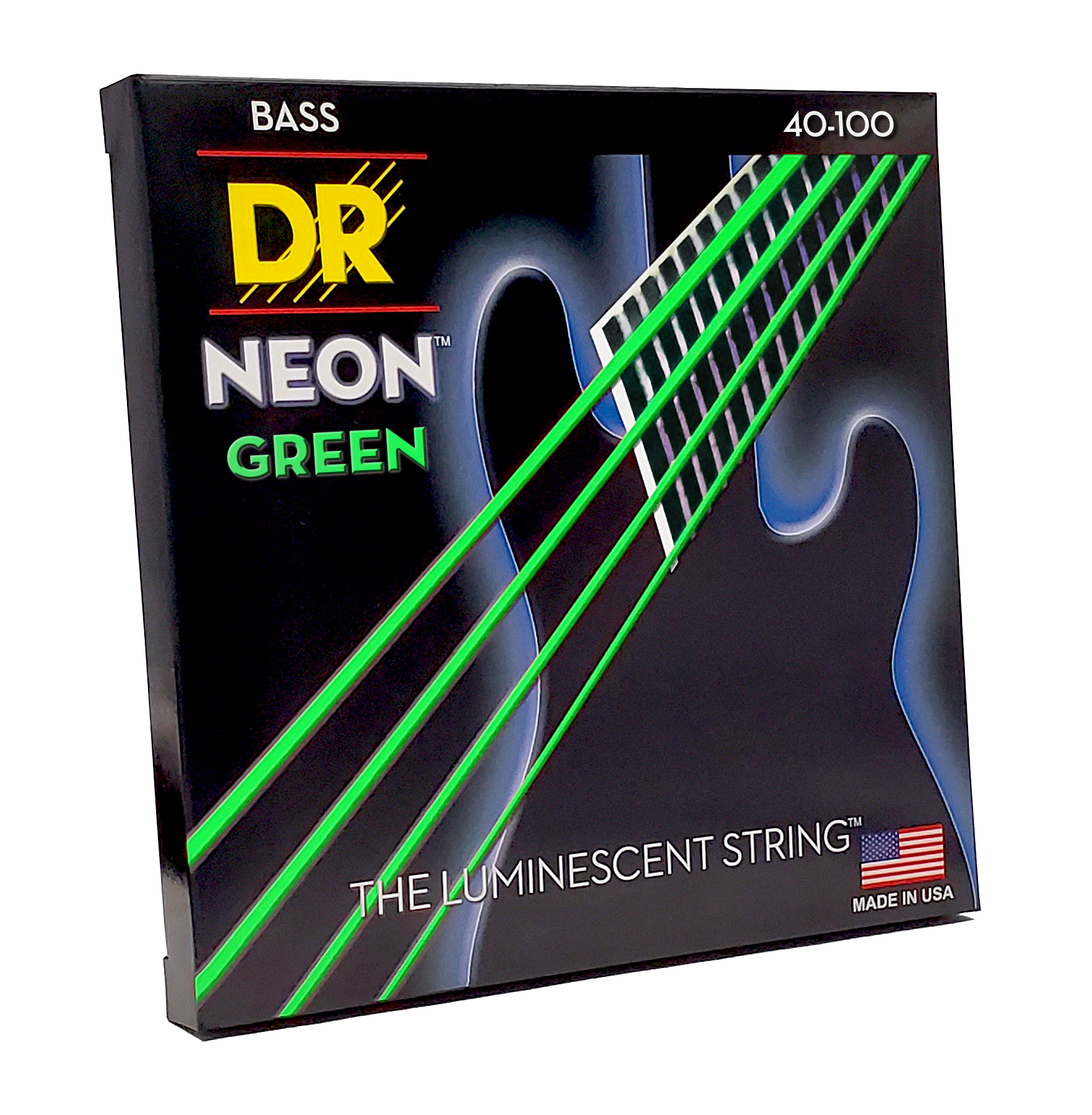 Dr Strings Handmade Coated Neon GREEN 40 100 Lite Bass Guitar