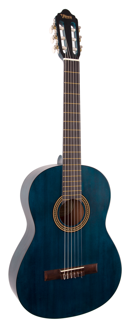 Valencia Classical 4/4 Guitar - Transparent Blue - Image 2