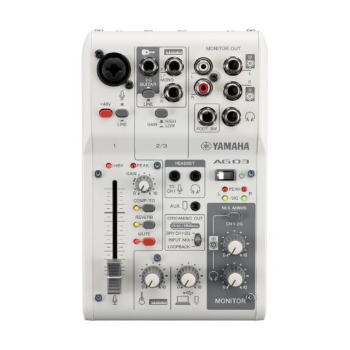 Yamaha AG03 Mk2 3-channel Mixer and USB Interface - White