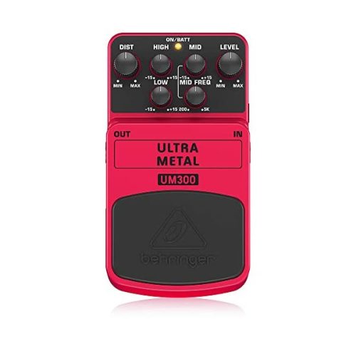 The Behringer UM300 Ultra Metal Distortion Pedal delivers the extra-dense tube-style distortion and gives you plenty of tone shaping power to play with.