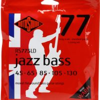 Rotosound RS775LD Jazz 77 Monel Flatwound Bass Guitar Strings – .045-.130 Standard Long Scale 5-string