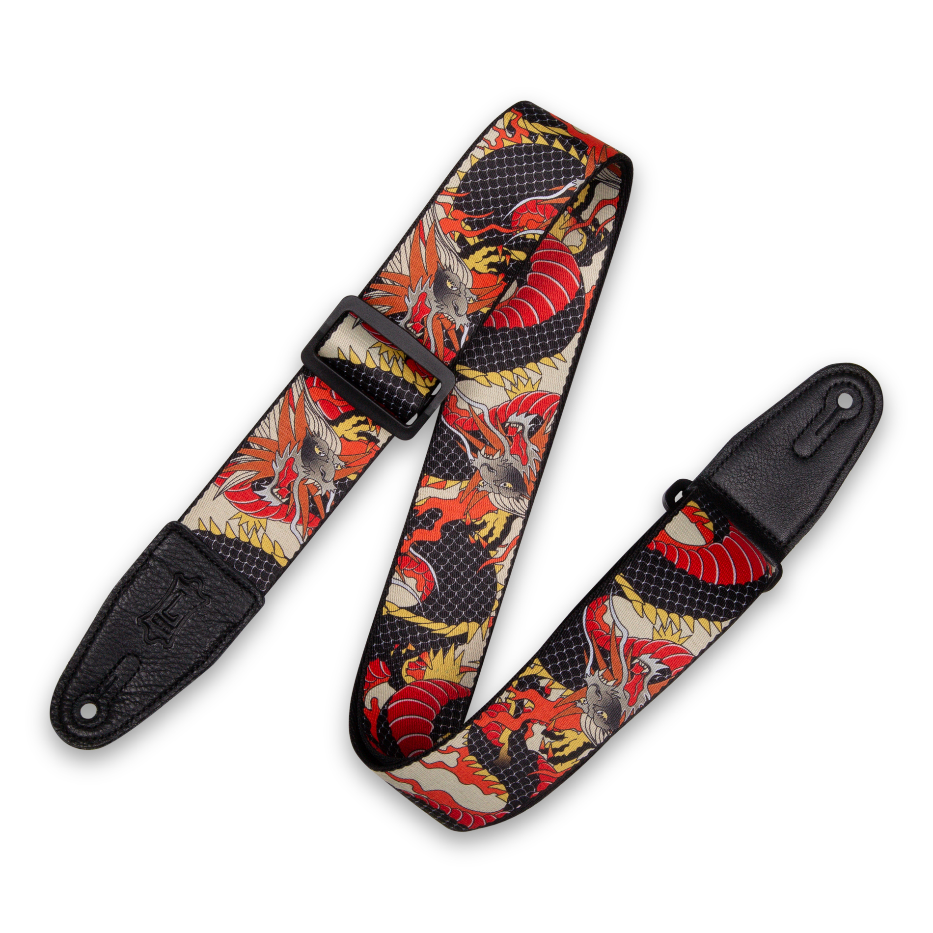 Levy's Polyester Guitar Strap (Black and Grey Skulls) MPD2-111