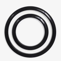 The Gibraltar Bass Drum Port Hole Protector size is 6 inches, these two piece rings snap onto both sides of the bass drum head providing extra protection.