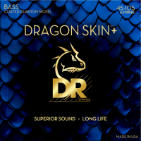 DR Strings Dragon Skin+ Coated 4 Bass Guitar Strings .045-.105