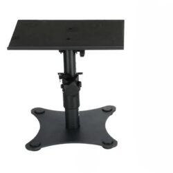 The Gator Frameworks Angled Wedge Monitor Stand is a versatile and durable studio monitor stand designed to support studio monitors.