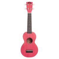 The Mahalo Soprano Ukulele Coral Pink has a Linden body with arched back for an even blend of warm lows and bright highs.