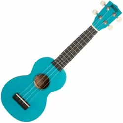 The Mahalo Soprano Ukulele Aqua Blue features a linden body with an arched back to produce an even blend of warm lows and bright highs.