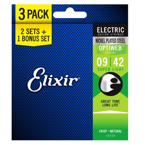 Elixir 16550 Optiweb Electric Super Light 0.09-0.42 3-Pack