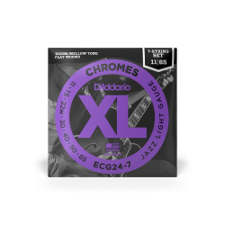 D’Addario ECG24-7 Flat Wound Chrome Jazz Light 7-String