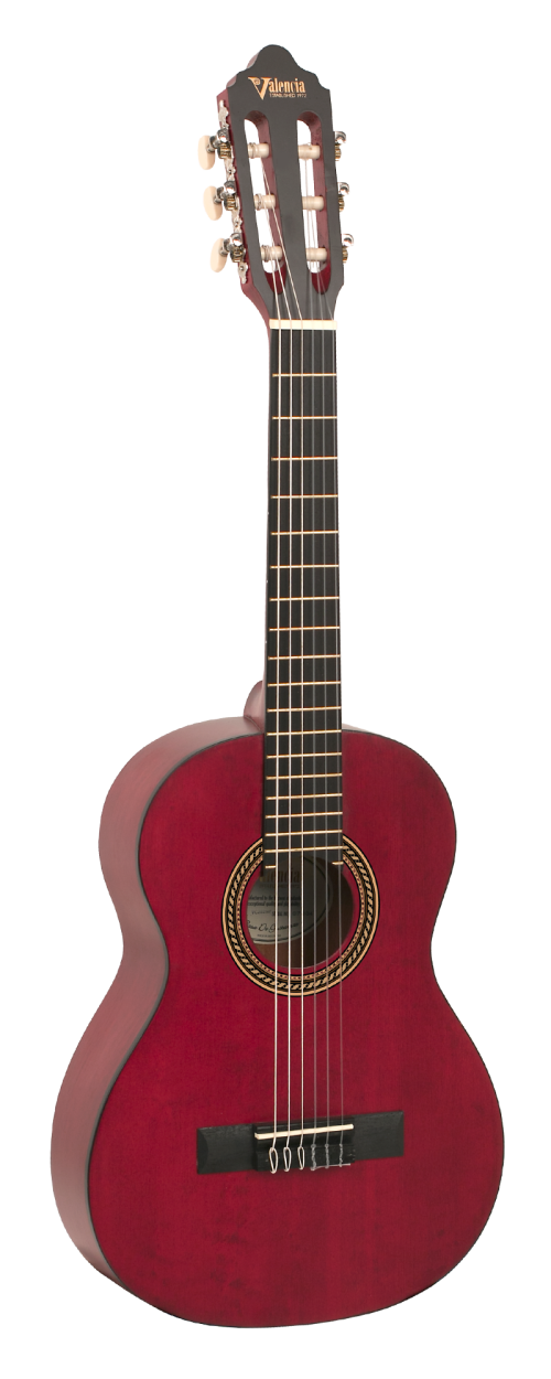 Valencia 1/2 Classical Guitar - Transparent Red