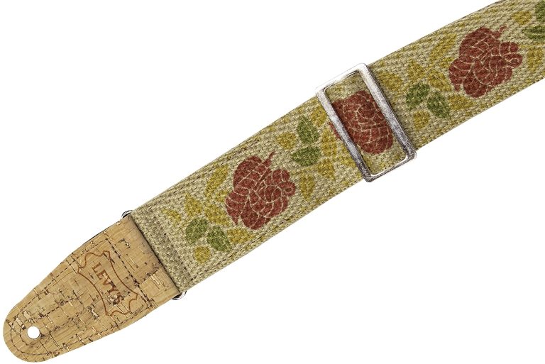 Levys Mh8p-009 Vegan Hemp Guitar Strap – Rose Motif - Marshall Music