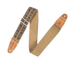 Levys MH8P-007 Vegan Hemp Guitar Strap - Berry And Taupe