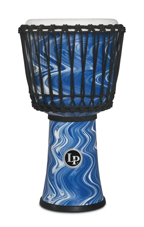 LP World 10 inch Rope Circle Djembe - Blue Marble - Image 2