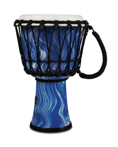 LP World 10 inch Rope Circle Djembe - Blue Marble - Image 3