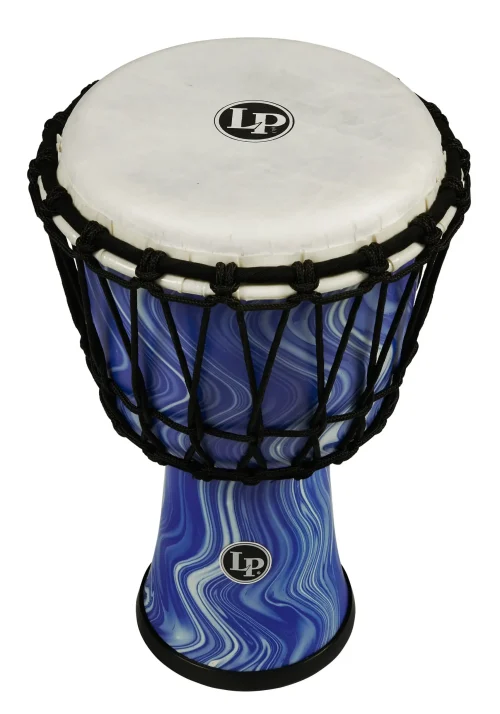 LP World 10 inch Rope Circle Djembe - Blue Marble - Image 5