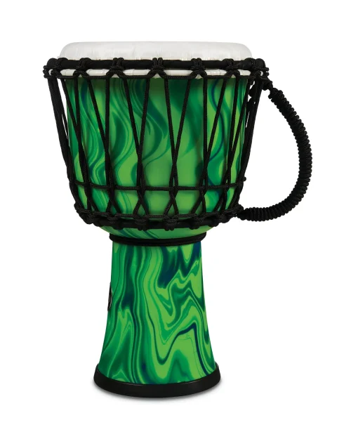 LP World 10 inch Rope Circle Djembe - Green Marble - Image 2