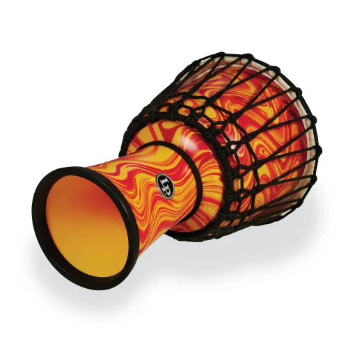 LP World 10 inch Rope Circle Djembe - Orange Marble - Image 4