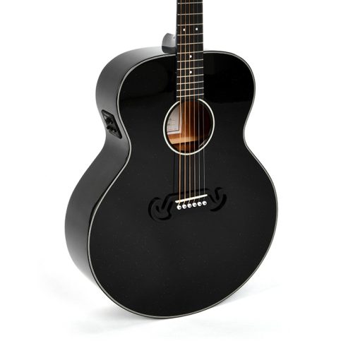 Sigma GJM-1E-MFBK Acoustic Guitar: Black Sparkle