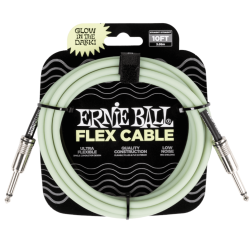 Ernie Ball Flex Instrument Cable Straight Jack – Glow in Dark – 3M