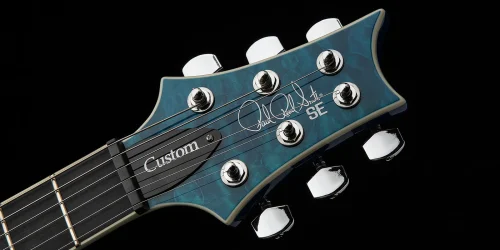 PRS SE Custom 24-08 Quilt Top Electric Guitar - Lake Blue - Image 5