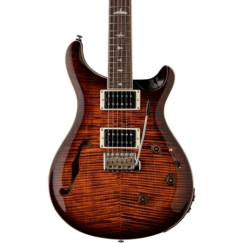 PRS SE Custom 24 Semi-Hollow Piezo Electric Guitar - Orange Tiger Smokeburst